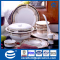 New bone china dining table set wholesale dinnerware, China dinnerware, Turkish dinnerware set with royal gold pattern